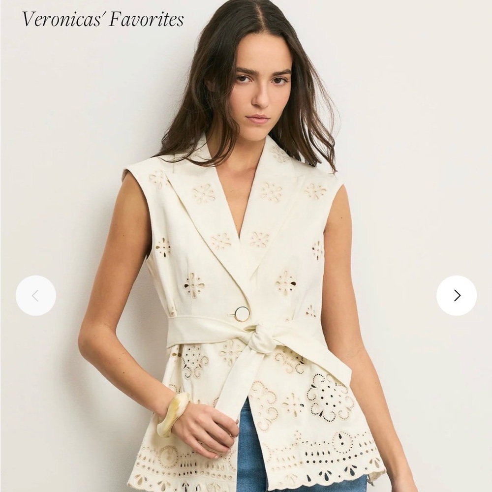 2026 Authentic Veronica Beard Townes Eyelet Vest $998
